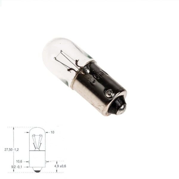 LAMPARITA FILAMENTO MINIATURA 2.5V 0.30A 0.75W BAYONETA