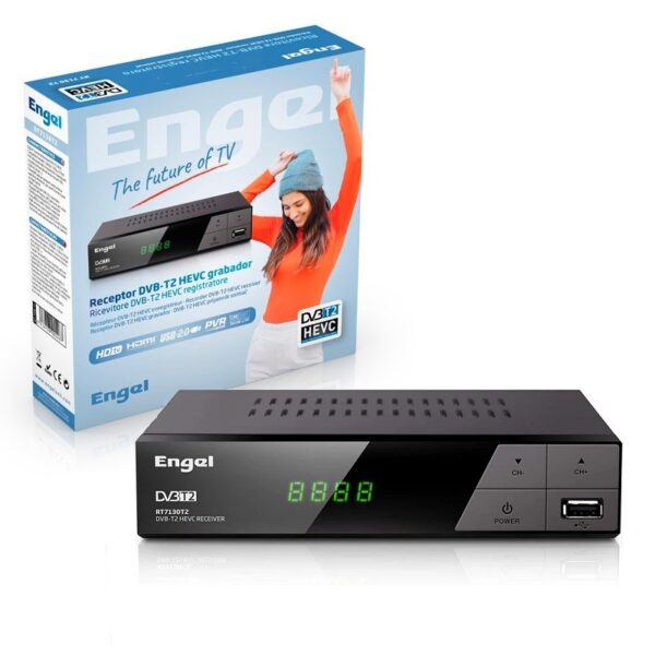 RECEPTOR DVB-T2 HEVC HD TV ENGEL RT7130T2 HDMI, SCART, PVR