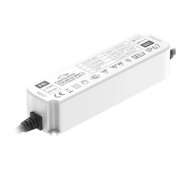 DRIVER LED IP67 L 12VDC 3.3A 40W TENSIÓN CONSTANTE