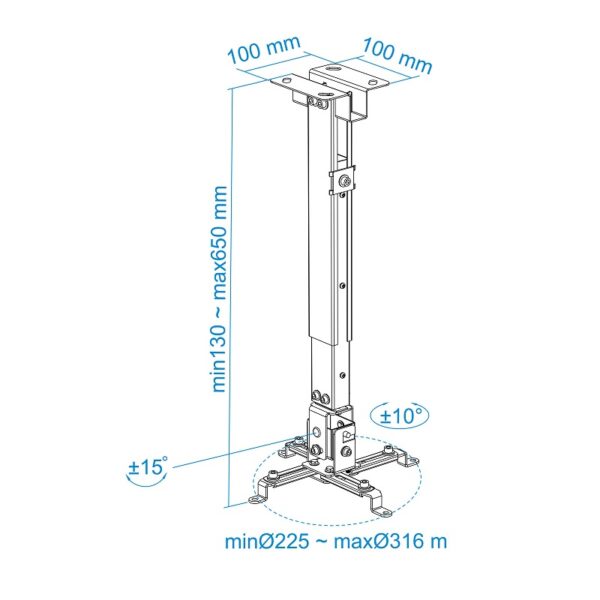 SOPORTE DE PROYECTOR EXTENSIBLE 43/65 CMS. TECHO 20KG. - Imagen 3