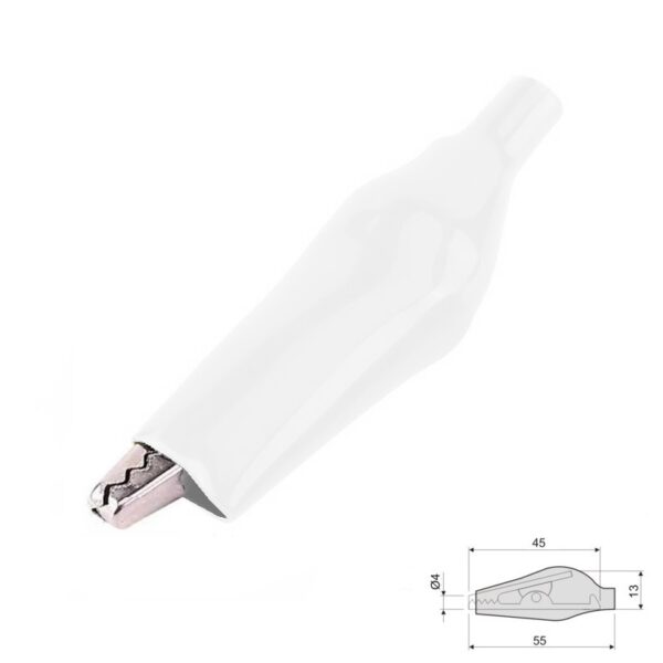 PINZA COCODRILO AISLADA 45x13mm MK-605 BLANCA