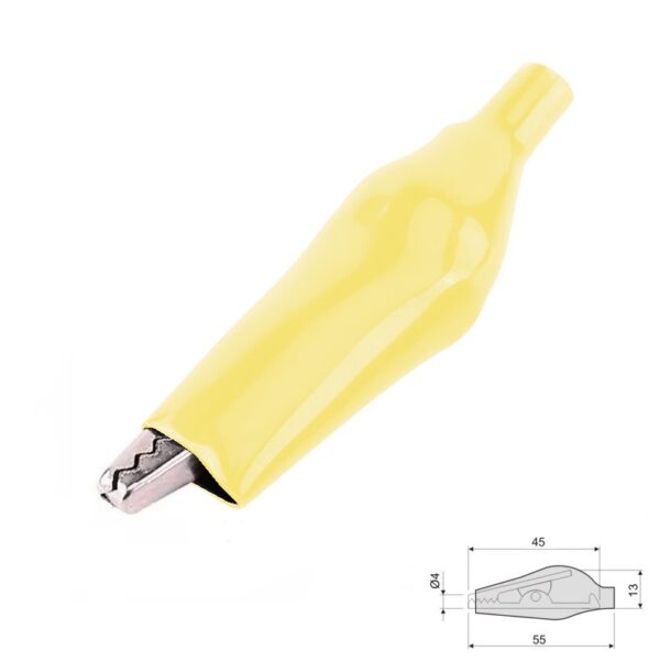 PINZA COCODRILO AISLADA 45x13mm MK-605 AMARILLO