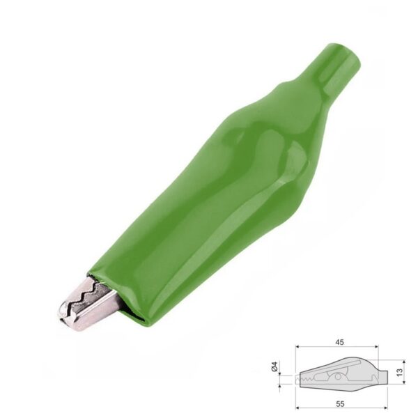 PINZA COCODRILO AISLADA 45x13mm MK-605 VERDE