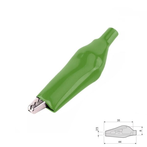 PINZA COCODRILO AISLADA 35x8mm MK-604 VERDE