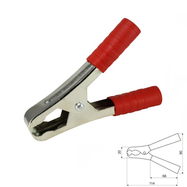 PINZA BATERÍA SEMIAISLADA 12/24V 100A 114x90mm ROJA