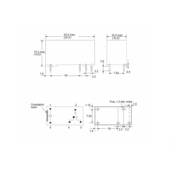 RELÉ DE POTENCIA OMRON G6RN-1 DC 12V 8A 1CO (SPDT) C.I. - Imagen 3