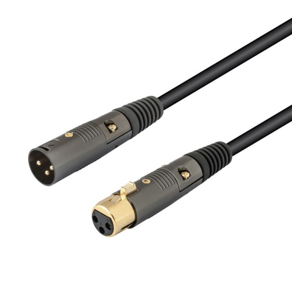 CABLE AUDIO XLR 3P MACHO - HEMBRA DORADO 10M