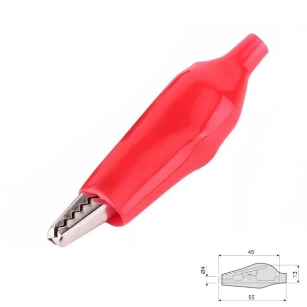 PINZA COCODRILO AISLADA 45x13mm MK-605 ROJA