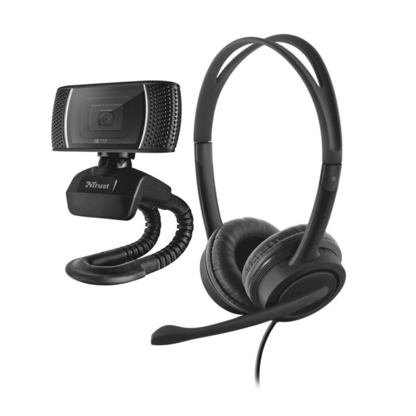 KIT WEBCAM HD 720 + AURICULARES USB TRUST DOBA