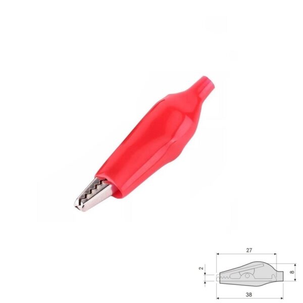 PINZA COCODRILO AISLADA 27x8mm MK-603 ROJA