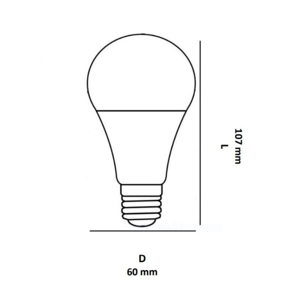 BOMBILLA LED ESTANDAR E27 7W 6000K (BLANCO FRIO) 670LM 180º - Imagen 3