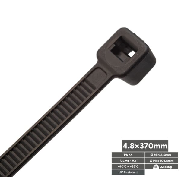 BRIDA DE NYLON 4.8x370mm (PA66) NEGRA