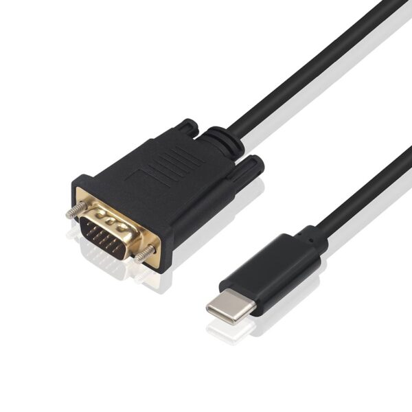 CABLE CONVERSOR USB-C MACHO - VGA MACHO 1920x1200 NEGRO 1.8M