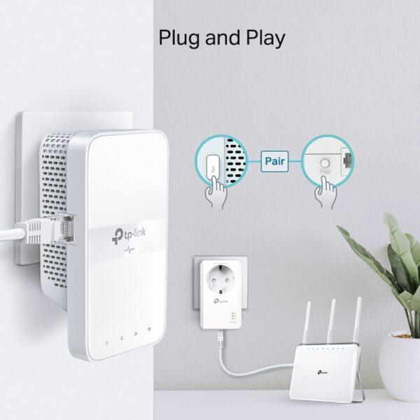 PLC KIT WIFI TP-LINK AV1000 AC1200 DUAL BAND CON ENCHUFE - Imagen 5