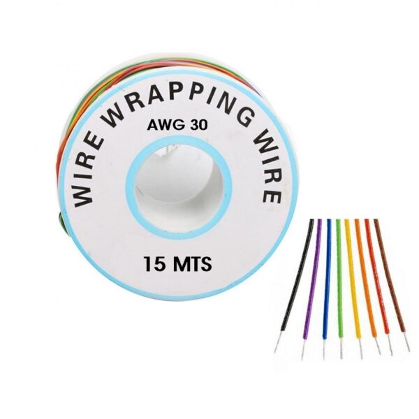 HILO WRAPPING AWG30 BOBINA 15M AZUL