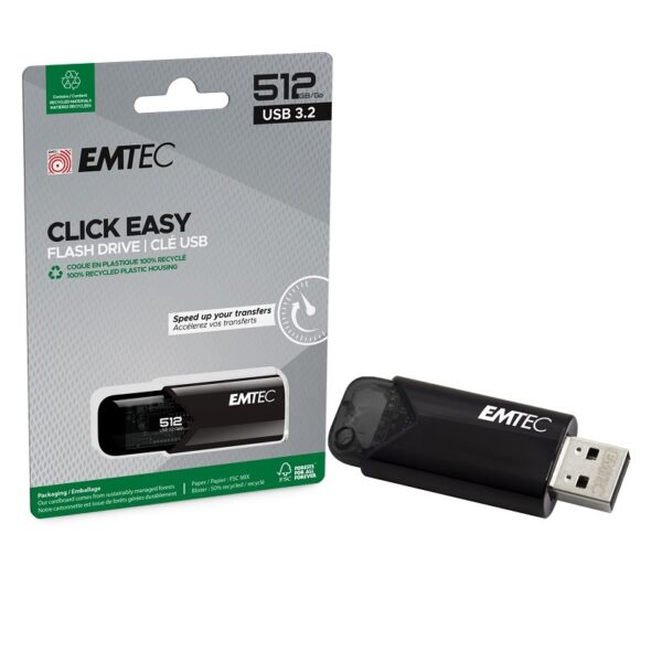 MEMORIA USB 3.2 512GB EMTEC CLICK EASY B110 BLACK