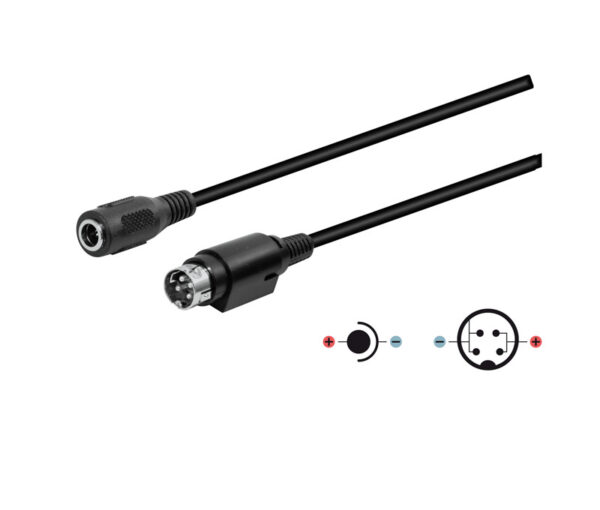 ADAPTADOR JACK DC 2.1x5.5mm - Mini DIN 4P MACHO ESPECIAL 0.2m