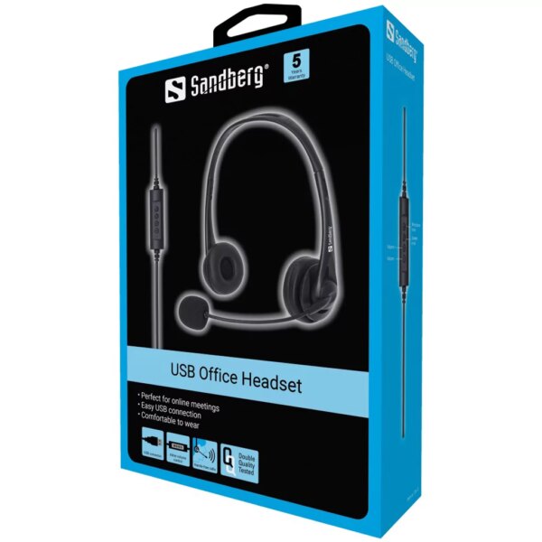 AURICULARER USB CON MICRÓFONO SANDBERG 126-12 C/ CONTROL VOLUMEN - Imagen 3