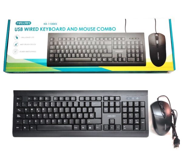 TECLADO Y RATON USB MAXAM KB-1100ES WATERPROOF ESPAÑOL