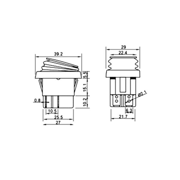 INTERRUPTOR ESTANCO IP54 ON-OFF 16A/250V LUZ AZUL PANEL - Imagen 3