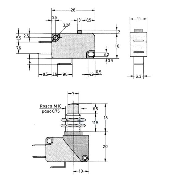 FINAL DE CARRERA MICRORRUPTOR RALUX MOD 27  PANEL - Imagen 3