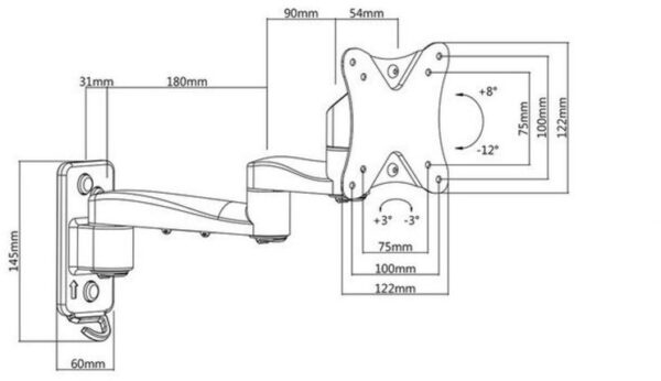 SOPORTE DE TV 13"/27" TRIDIRECCIONAL PARED 20 KG. - Imagen 3