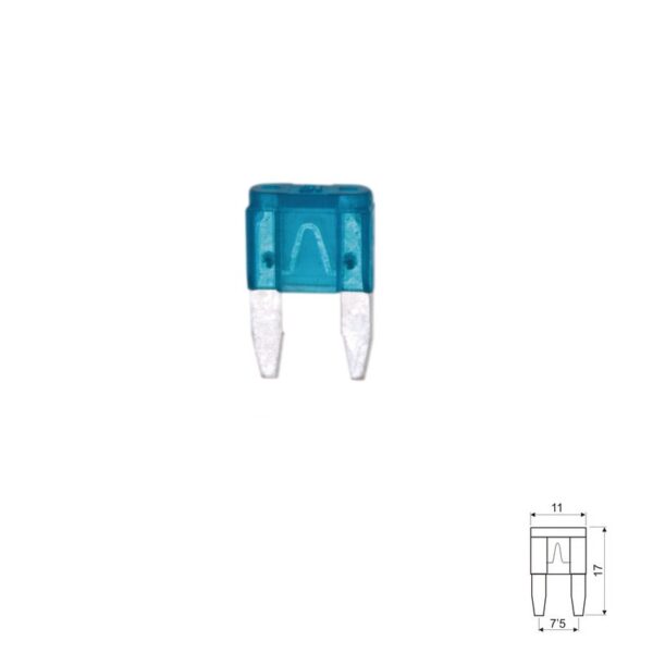 FUSIBLE LAMINADO MINI 11MM COCHE 15A AZUL