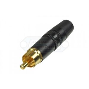 CONECTOR RCA MACHO AÉREO REAN METÁLICO NEGRO