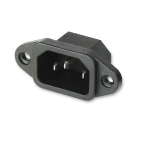 BASE IEC C14 MACHO 10A/250V PANEL TORNILLO FASTON 4.8MM