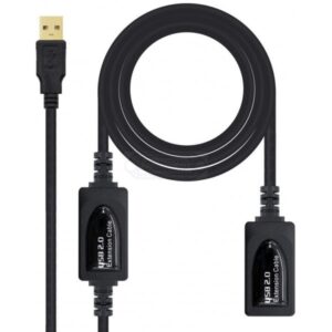 ALARGADOR USB 2.0 TIPO-A  M/H AMPLIFICADO NANOCABLE NEGRO 15M