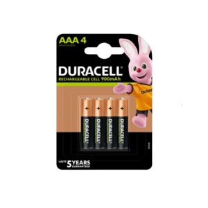 BATERÍAS DURACELL AAA HR03 RECARGABLE 1.2V 900MAH PACK 4U