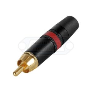 CONECTOR RCA MACHO AÉREO REAN METÁLICO ROJO