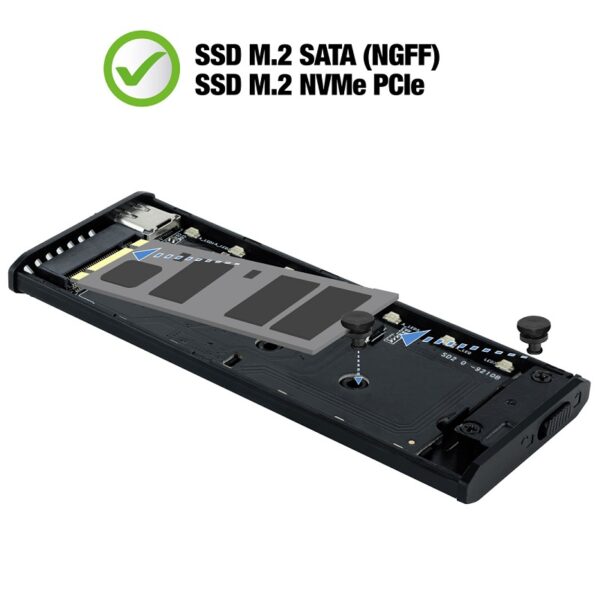 CAJA EXTERNA SSD M.2 NGFF/NVMe PCIe USB-C 3.1 GEN 2 - Imagen 4