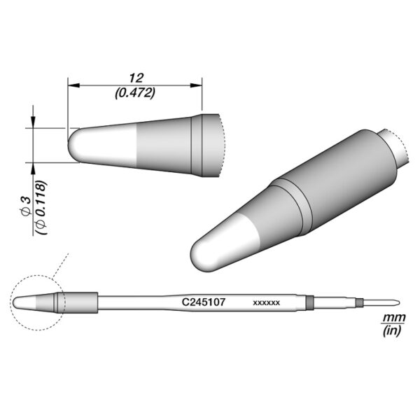 CARTUCHO CÓNICO JBC Ø3mm HT C245-107