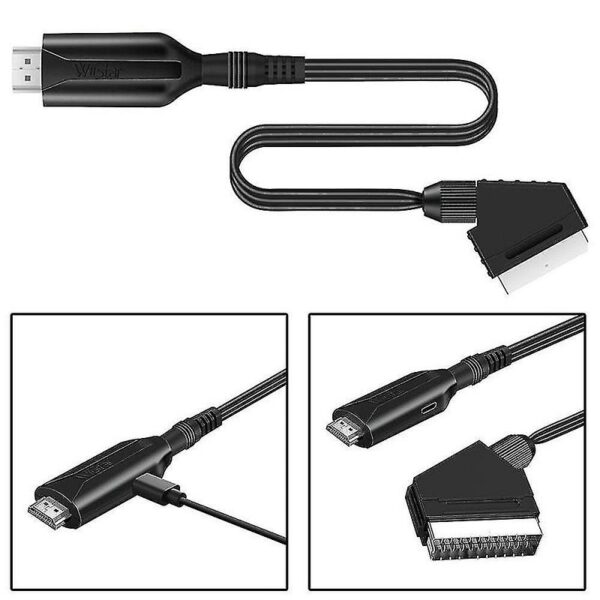 CONVERSOR AV SCART A HDMI 1080P/720P CABLE 1M - Imagen 3