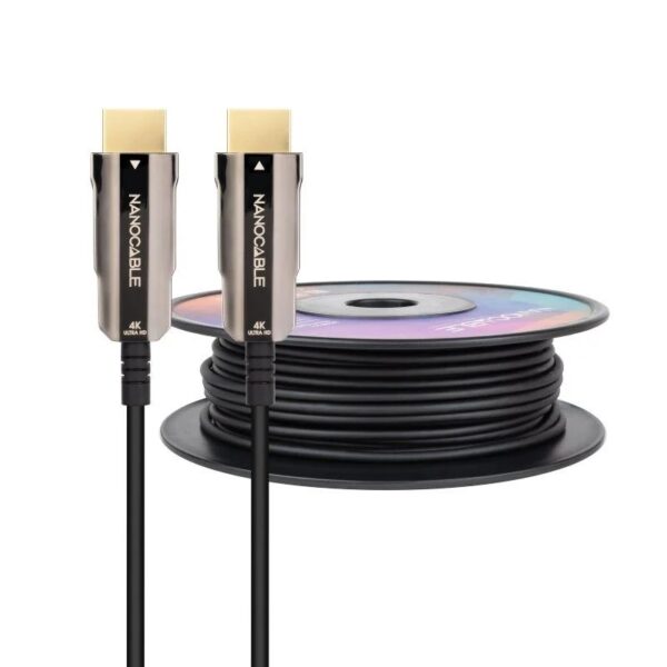 CABLE HDMI 2.0 AOC HIBRIDO M-M 4K@60Hz 18GBPS NEGRO 50M