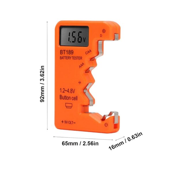 MEDIDOR DIGITAL BATERIAS C, AA, AAA, D, N, 9V, 6F22, BOTÓN 1.5V/3V - Imagen 3