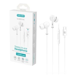 AURICULARES IN-EAR MAXAM USB TIPO-C/MICRO, BLANCO, 1.2m