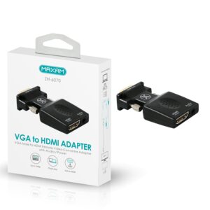 CONVERTIDOR VÍDEO VGA - HDMI 1080P + AUDIO/POWER MAXAM NEGRO