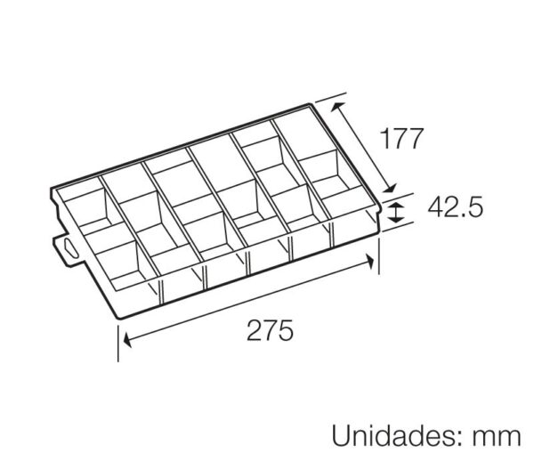 CAJA PORTACOMPONENTES 16 DEPARTAMENTOS AJUSTABLES - Imagen 3