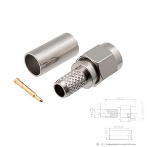 CONECTOR SMA MACHO AÉREO RECTO CRIMPAR RG58/LMR200