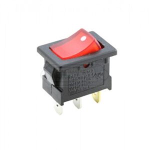 INTERRUPTOR BALANCÍN LUMINOSO ROJO ON-OFF 1C. RECTANGULAR NEGRO