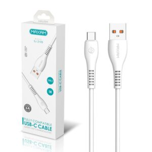 CABLE USB-C A USB-A 6A MAXAM BLANCO 1M