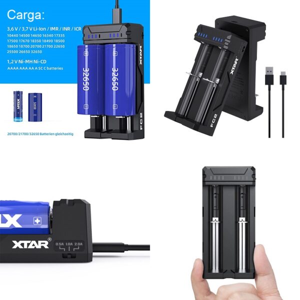 CARGADOR BATERÍAS LI-ION, NI-MH, NI-CD 2 CÉLULAS 2A - Imagen 3