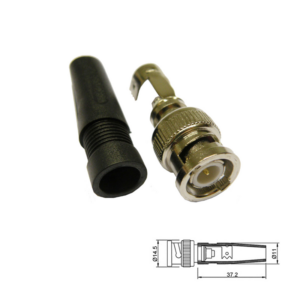 CONECTOR BNC MACHO FIJACIÓN A TORNILLO + CAPUCHÓN