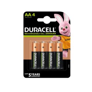 BATERÍAS DURACELL AA HR6 RECARGABLE 1.2V 2500MAH PACK 4U
