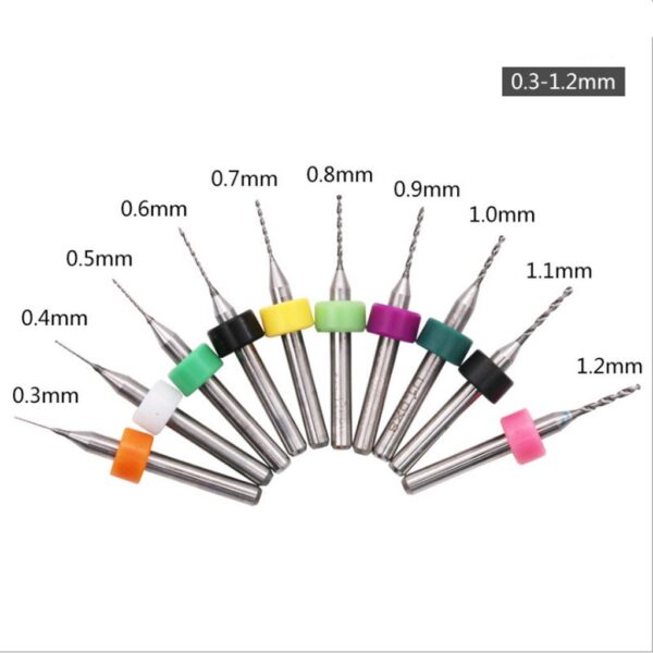 JUEGO MICRO BROCAS DRILL x10 PCB 0.3mm - 1.2mm - Imagen 3