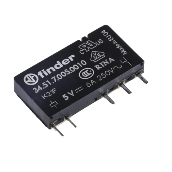 RELÉ ULTRA SLIM FINDER 34.51 5VDC 6A 1CO (SPDT) PCB