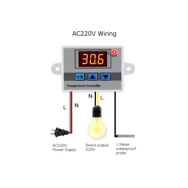 TERMOSTATO DIGITAL INTELIGENTE XH-W3002 AC 220V 10A - Imagen 3