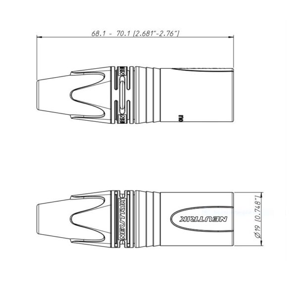 CONECTOR XLR 3P MACHO AÉREO NEUTRIK - Imagen 3